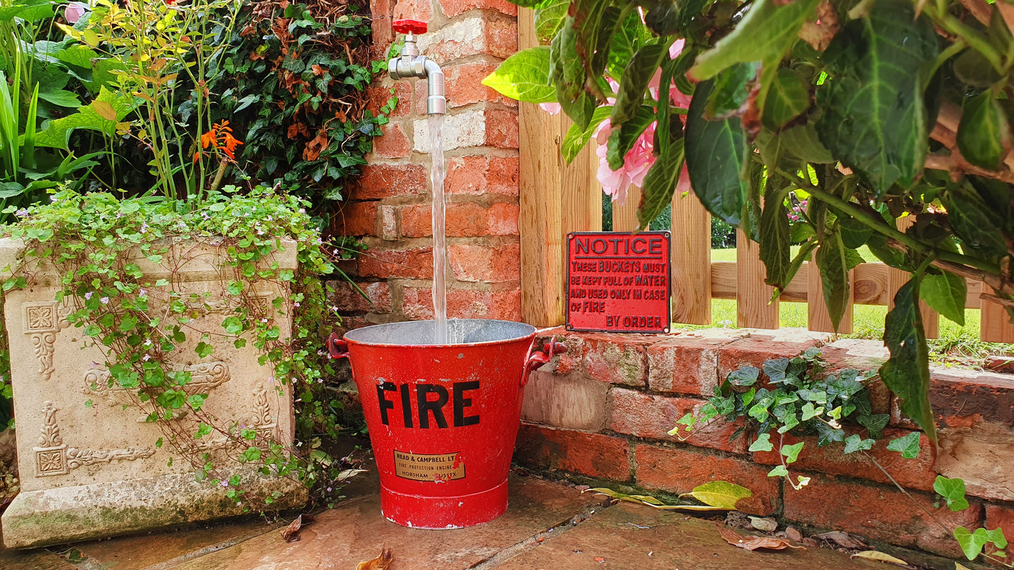 Vintage Fire Bucket Water Feature