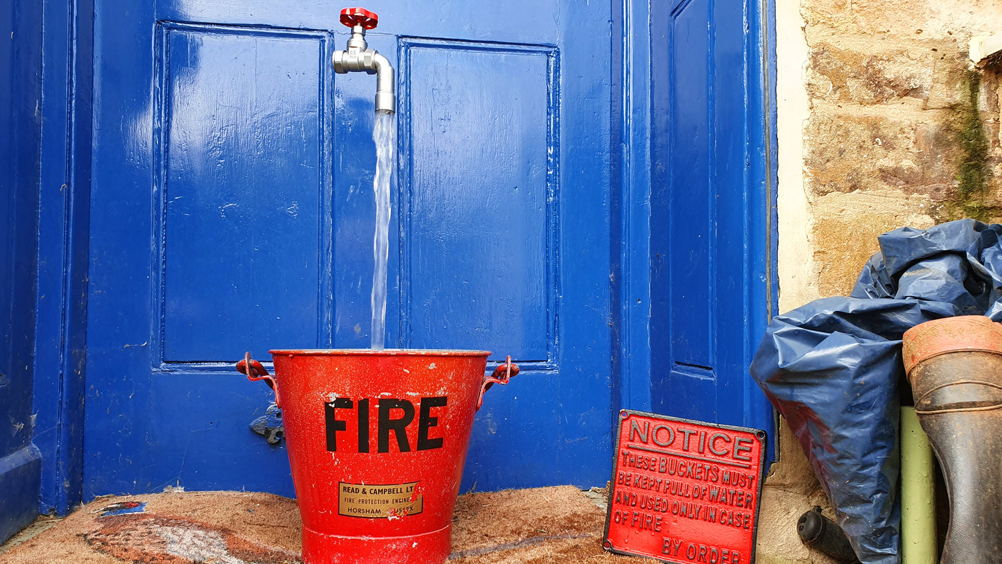 Vintage Fire Bucket Water Feature