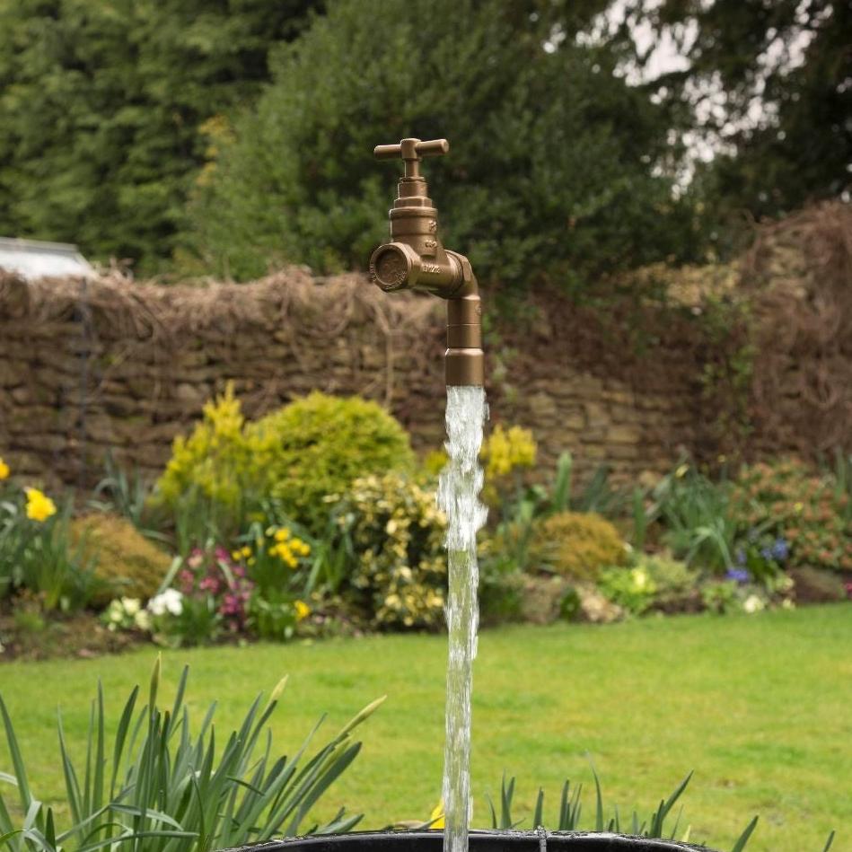 Floating Tap in a garden setting 